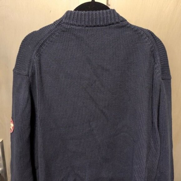 Organic Cotton V-Neck Patch Sweater Cardigan - Picture 12 of 16